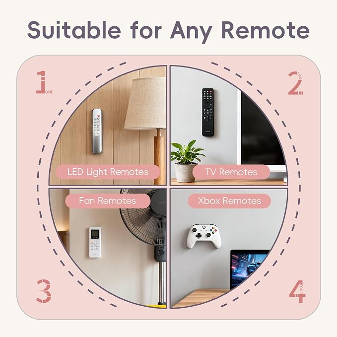 Magnetic Remote Control Holder Wall Mount Self-Adhesive, 6 Pack Upgraded - Image 6