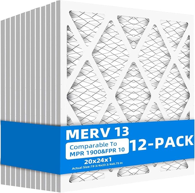 20x24x1 Furnace Air Filters, MPR 1900 & FPR 10, MERV 13 Pleated Air Filter by Chenzhit