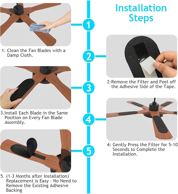 2026 Upgrade 10pcs Ceiling Fan Filters - Image 4