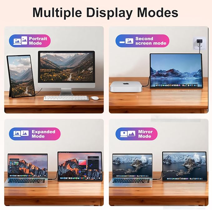 Portable Monitor 16" 1200P FHD Laptop Screen Extender, Horizontal Vertical - Image 7