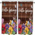 Spring Flowers Bedroom Curtains 63 Inches length, Watercolor Farmhouse Colorful by Unknown