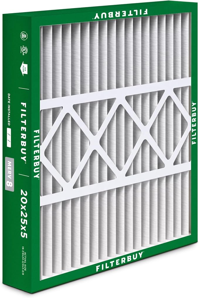 Filterbuy 20x25x5 Air Filter MERV 8 Essential Dust & Allergy Defense, Pleated - Image 8