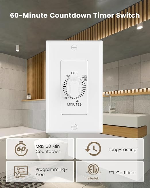 SURAIELEC 60-Minute Countdown Timer Switch - Image 2