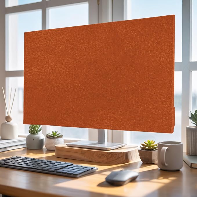 Autumn Burnt Orange Indoor TV Cover, Elastic TV Screen Protector Solid Color - Image 4