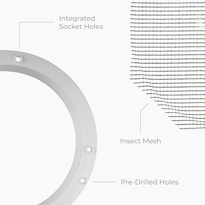6" Inch White Round Air Vent Cover - Image 7