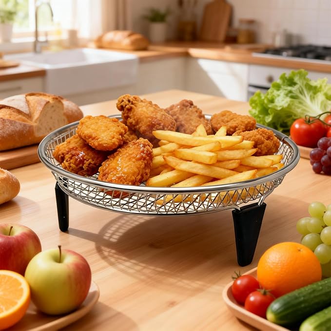 Air Fryer Rack Set of 3, Stackable Stainless Steel Air Fryer Basket Accessories - Image 2