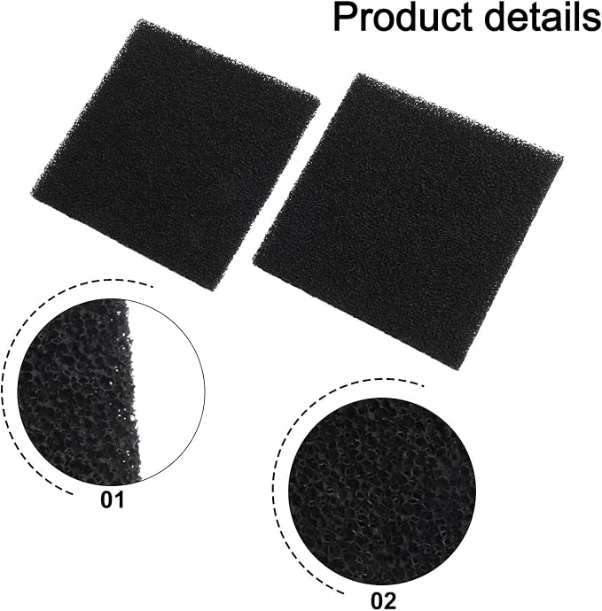 5 Pack Carbon Filter Sponge 13x13x1cm Black High Density Air Purification Pad - Image 6
