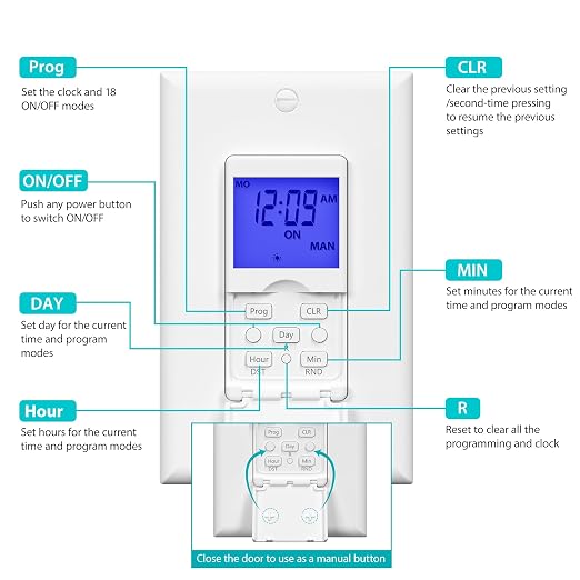BN-LINK 7 Day Programmable in-Wall Timer Switch - Image 9