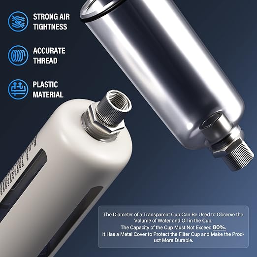 TAILONZ PNEUMATIC 1/2 Inch NPT White Air Filter Pressure Regulator Combo - Image 5