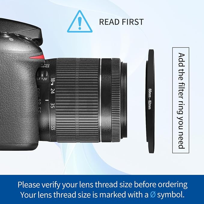 55-82mm Step-Up Ring Adapter, 55mm to 82mm Step Up Filter Ring - Image 4