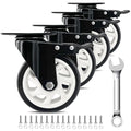 5 Inch Heavy Duty Caster Set of 4, Swivel Plate Castor Wheels by Unknown