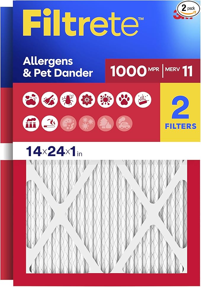Filtrete 14x24x1 Air Filter, MERV 11, MPR 1000, Allergens & Pet Dander by Unknown