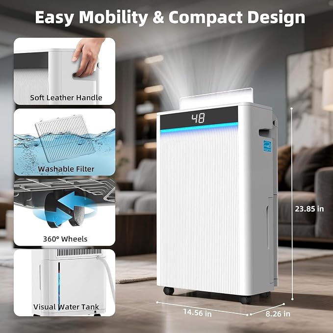 KeepGlad 5, 000 Sq.Ft 2025 Energy Star Max 80 Pint/Day Dehumidifier - Image 6