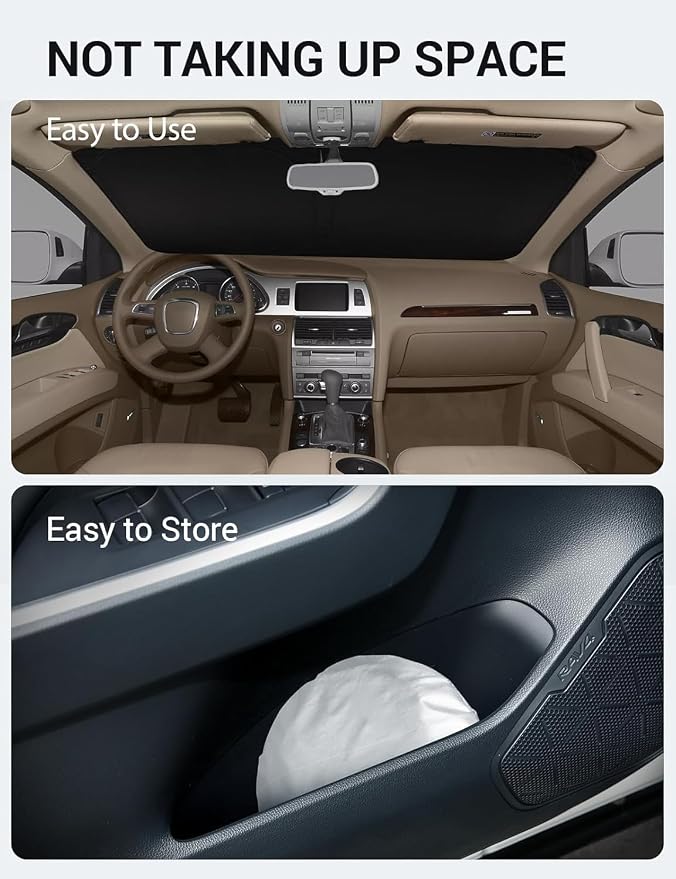 Proadsy 2026 Upgrade Front Windshield Sun Shade Foldable Sunshade Protector - Image 9