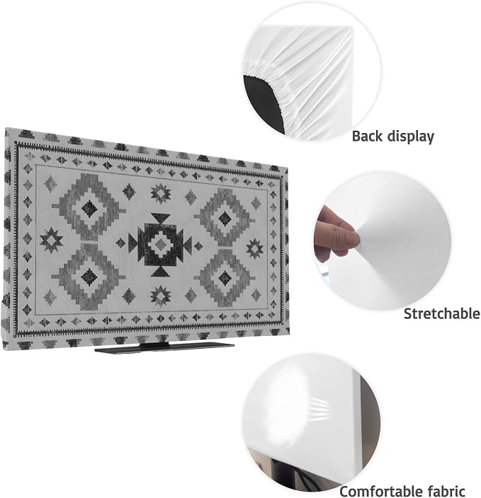 Southwestern Tribal Geometric Indoor TV Cover, Elastic TV Screen Protector - Image 7