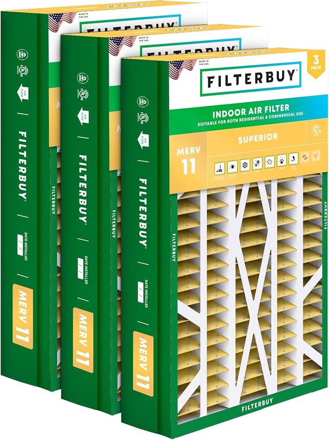 Filterbuy 14.5x27x5 Air Filter MERV 11 Superior Pet & Allergy Defense, Pleated by Filterbuy