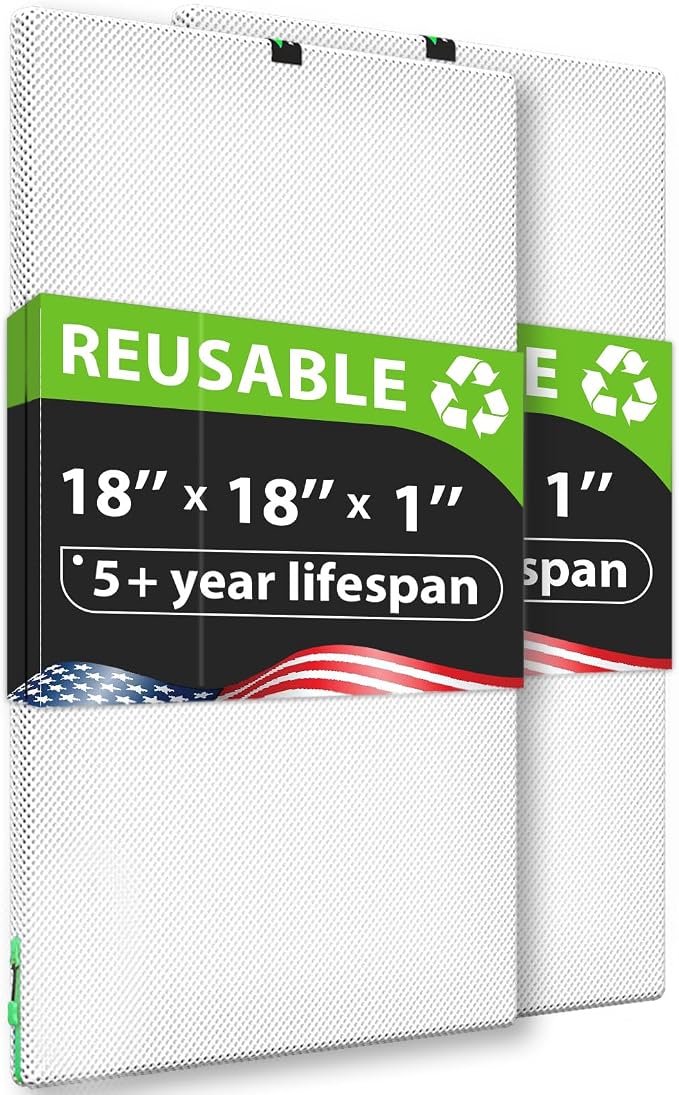 REair 18x18x1 Air filter Pro Kit, Washable and Reusable Air Filter 18x18x1 by Reair