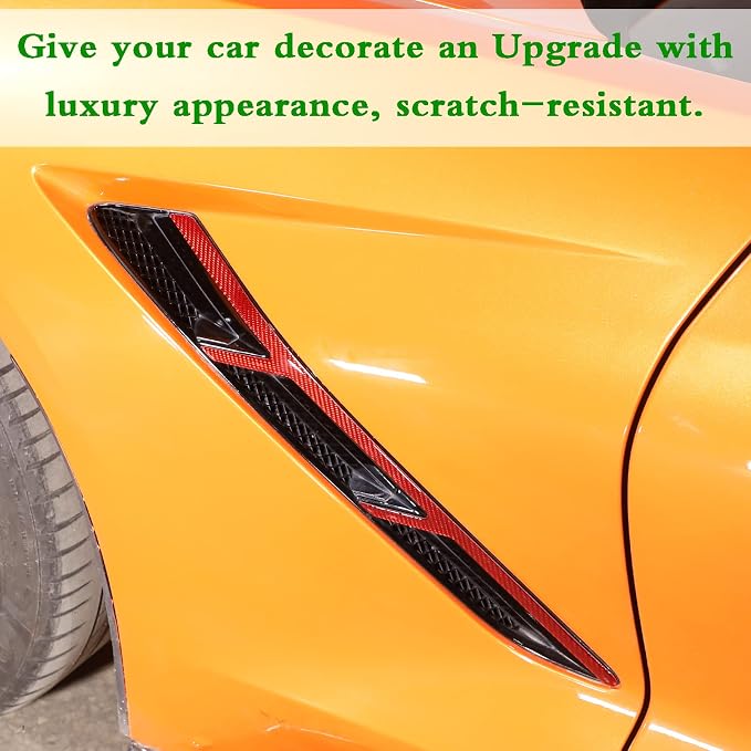 Real Carbon Fiber Car Fender Air Vent Trim Sticker - Image 7