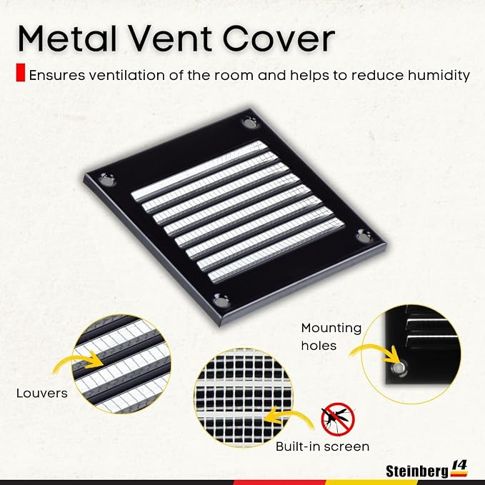 Steinberg14 Black Vent Cover 2x2 - Image 2