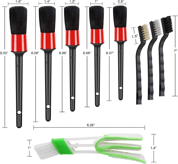 HMPLL 10pcs Auto Car Detailing Brush Set Car Interior Cleaning Kit Includes 5 - Image 5