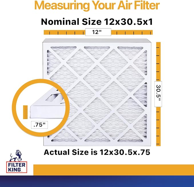 Filter King 12x30.5x1 Air Filter | 6-PACK | MERV 13 | HVAC Pleated AC Furnace - Image 2