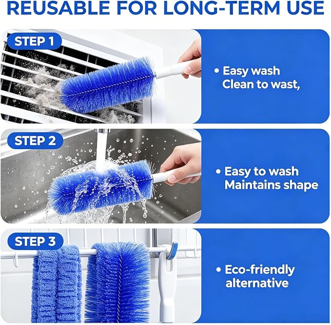 Bendable Microfiber Head, Reusable Dust Remover，Fan Cleaning Brush Washable and - Image 6