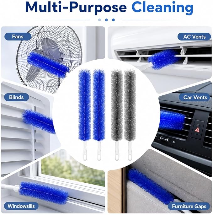 Bendable Microfiber Head Dust Remover, Air Conditioner Vents, Cars，Gray+Gray - Image 4