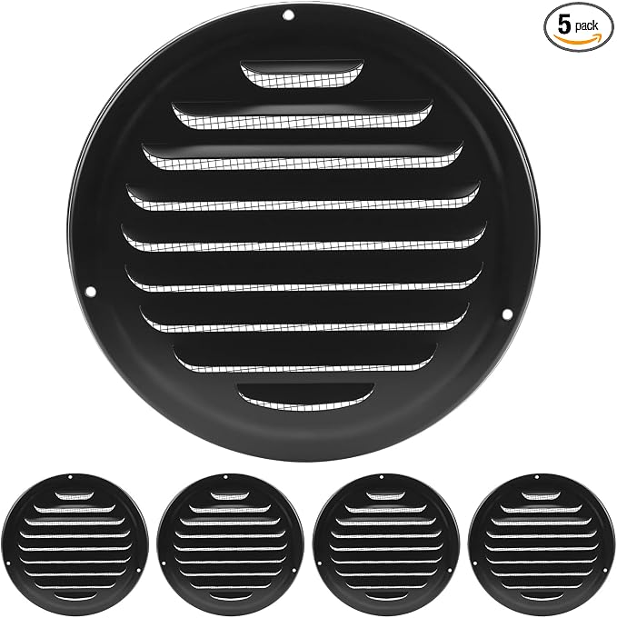 QWORK 6 Inch Black Soffit Vent Cover by QWORK
