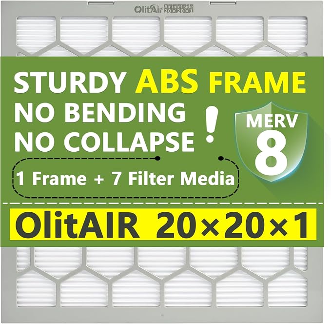 20x20x1 MERV 8 Air Filter, AC Furnace Air Filter, Reusable ABS Plastic Frame - Image 7