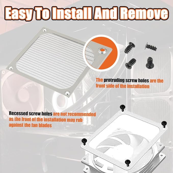 2Pack 120 x 120mm Computer Fan Filter Grills Dust Mesh Magnetic Frame PC Case - Image 5