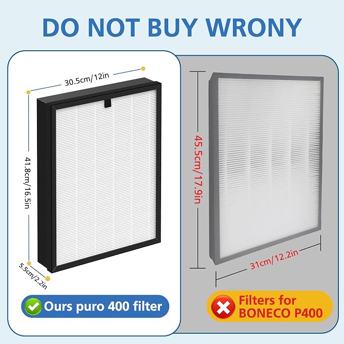 400 Air Purifier Replacement Filter Compatible - Image 4