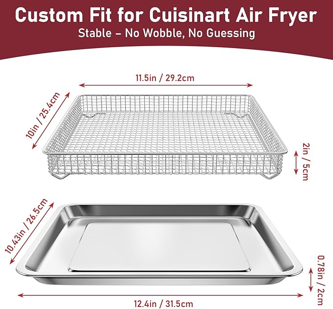 Air Fryer Tray Replacement for Cuisinart TOA-60/TOA-65/TOA-70 Oven, Stainless - Image 2