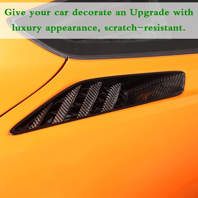 Real Carbon Fiber Car Fender Air Vent Trim Sticker - Image 7