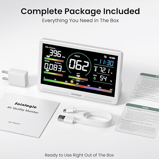 Sainlogic Air Quality Monitor Indoor, 16 in 1 VOC Meter, Home Air Quality - Image 7