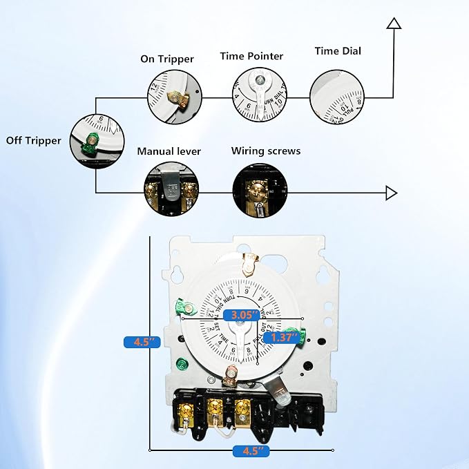 T101M Electromechanical Timer Switch Versatile Scheduling Manual Override - Image 4