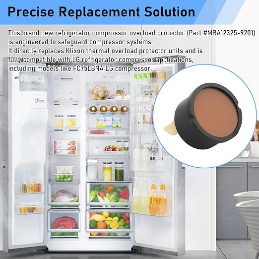 2 Pack MRA12325-9201 Refrigerator Compressor Overload Protector | Compatible - Image 3