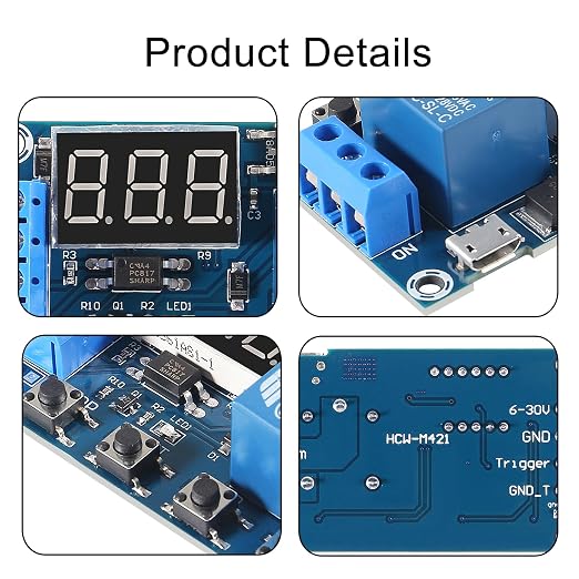 4pcs DC 6-30V Timer Relay Programmable Delay Relay Module Cycle Timer - Image 3