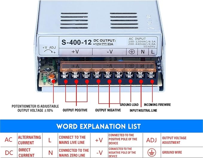 S-400-60 Input 110V Switch 400W 60V 6.7A Air Purifier Power Switching Power - Image 4