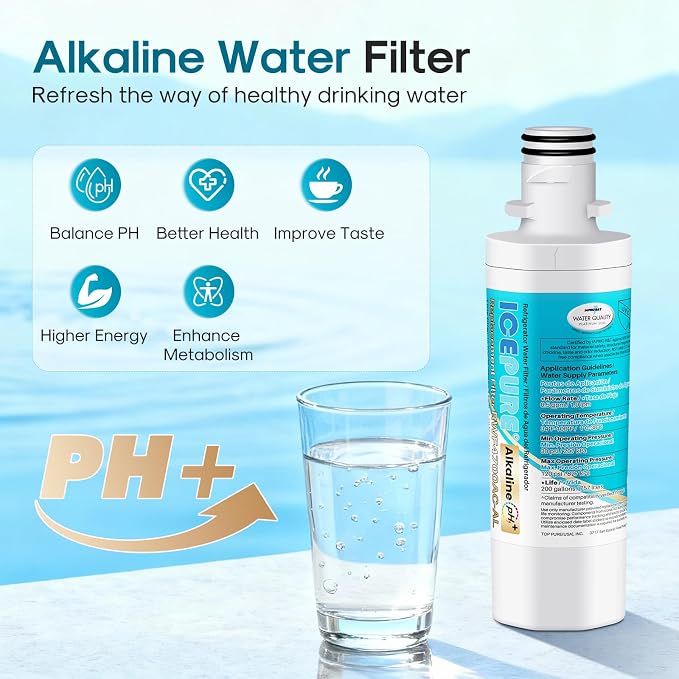 ICEPURE Alkaline LT1000PC Refrigerator Water Filter and Air Filter Replacement - Image 4