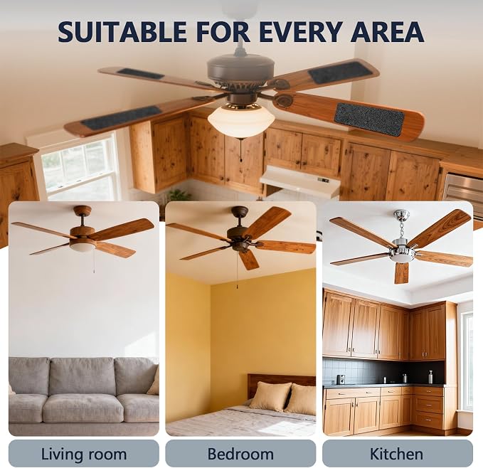 10Pcs Ceiling Fan Filters for Blades, Activated Coconut Shell Carbon Ceiling - Image 6