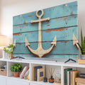 Nautical Anchor on Vintage Wood Grain Indoor TV Cover, Elastic TV Screen by Unknown