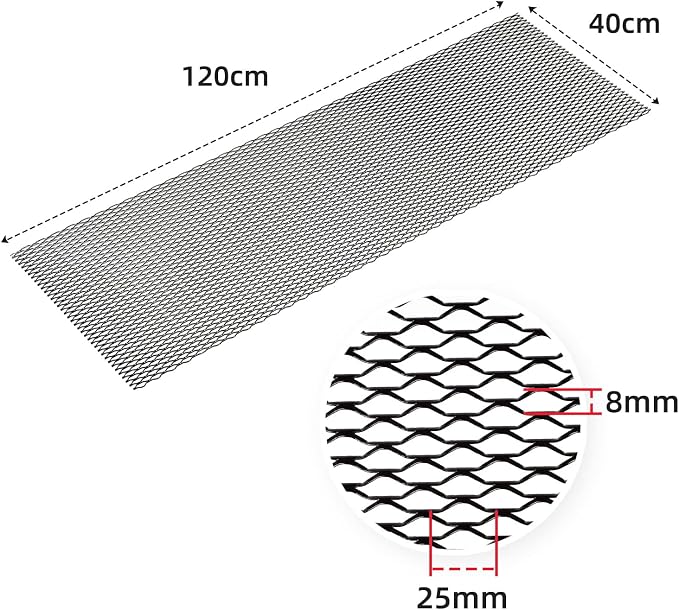 AggAuto 47x16 inches Car Pickup Truck Grill Mesh Spoiler Bumper Vent Aluminum - Image 2