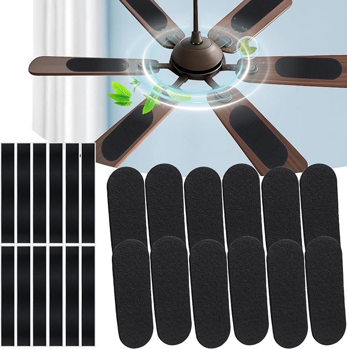 12 Pack Ceiling Fan Filters for Blades Activated Carbon, Fan Blade Air Purifier by Unknown