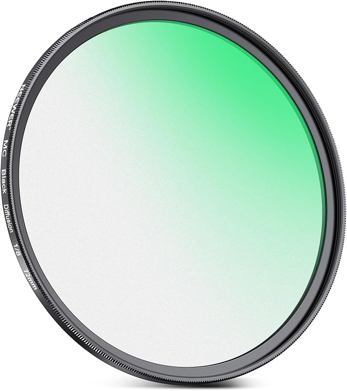NEEWER 72mm Black Diffusion 1/8 Filter Soft Dreamy Cinematic Effect Filter - Image 9