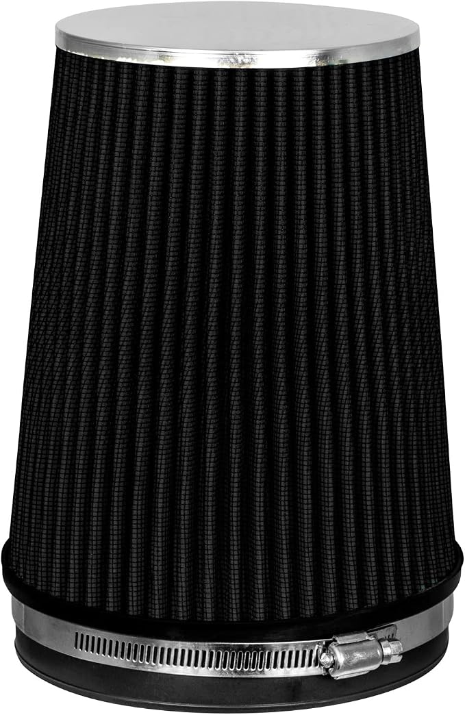 BLACK 6" 152 mm Inlet Truck Air Cone Replacement Performance Washable Clamp-On by RtunesRacing