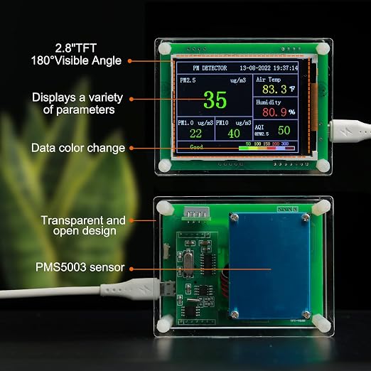 Air Quality Monitor pm2.5 pm10 pm1.0 Detector Indoor air Quality Monitor - Image 3