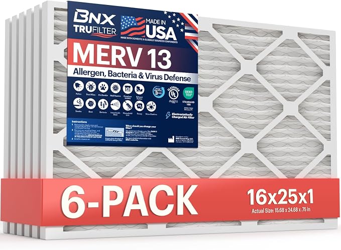 BNX TruFilter 16x25x1 Air Filter MERV 13 by BNX