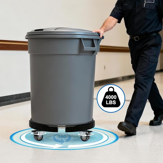 W B D WEIBIDA Trash Can Dolly Wheels Adjustable 15-19 Inch Round Roller - Image 2