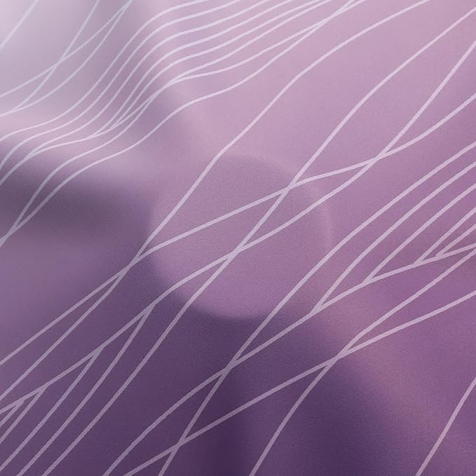 Estelar Textiler Purple and Greyish White Blackout Curtains 54 Inch Length, Light Blocking Gradient Grommet Drapes for Living Room, Thermal Insulated Ombre Curtains for Bathroom,52Wx54L,2 Panels
