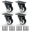 Alise Caster Wheels, 2.5" Swivel Caster Set of 4 Steel Core Rubber Heavy Duty by Alise